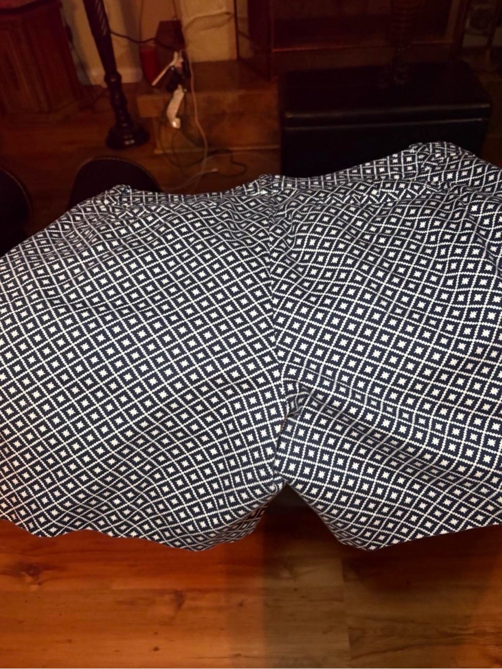 Navy Geometric Print Shorts